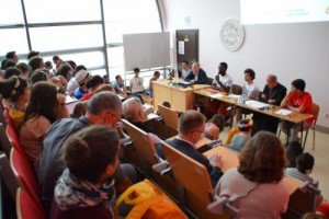 Un débat sur les migrants aux JMJ de Cracovie en 2016.