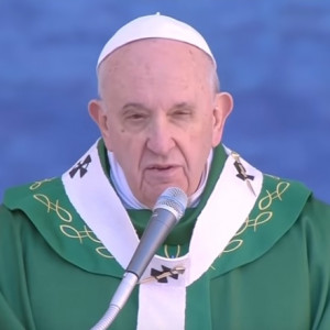 Le pape François a célébré la messe à Bari (Italie), dimanche 23 février 2020. 